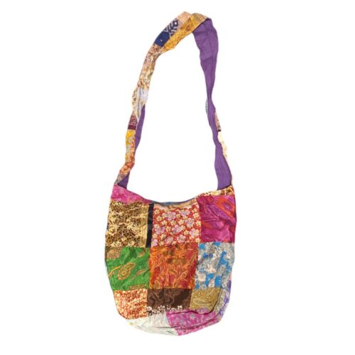 Upcycled indisk Silke Patchwork Taske - Model 53