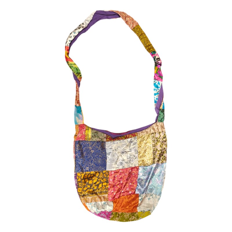 Upcycled indisk Silke Patchwork Taske - Model 54