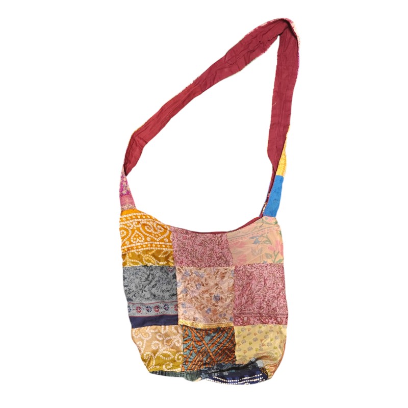 Upcycled indisk Silke Patchwork Taske - Model 58 - Billede 2
