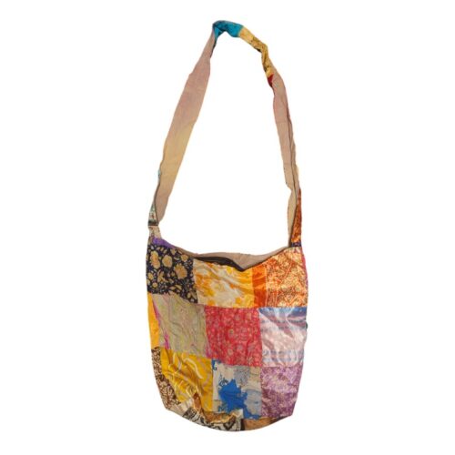 Upcycled indisk Silke Patchwork Taske - Model 59