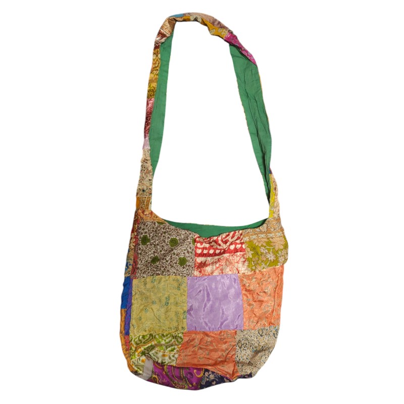 Upcycled indisk Silke Patchwork Taske - Model 60