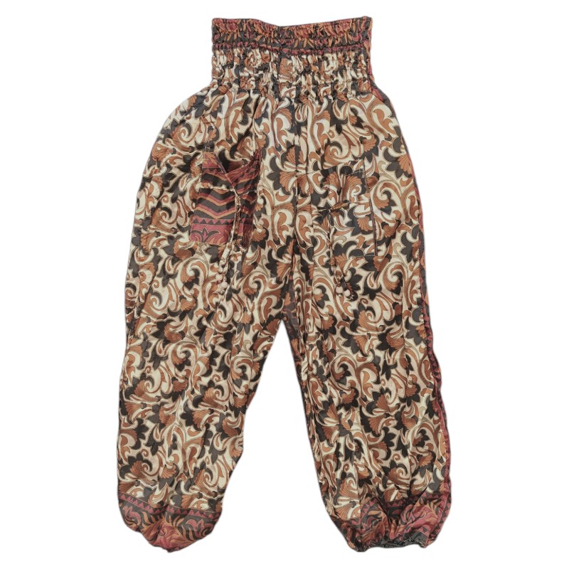 Upcycled indiske Silkebukser med lommer - Model 8