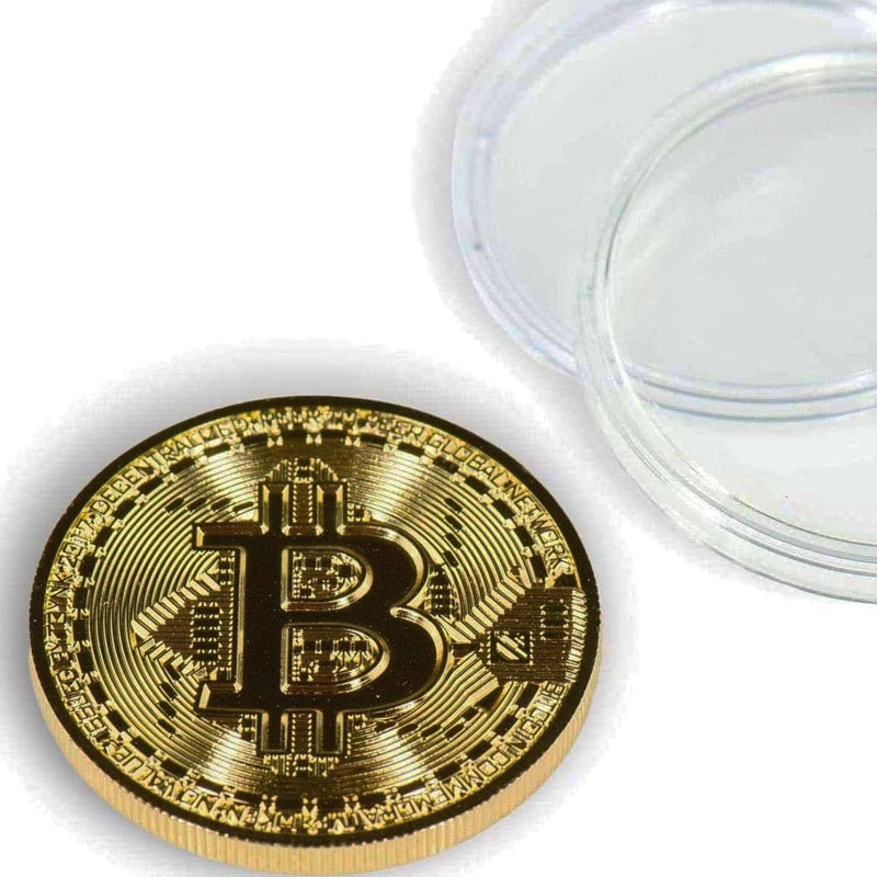 3 stk. Bitcoin mønter i plastik etui - Billede 4