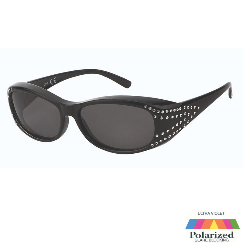 Sorte Fit-Over Solbriller - Monaco | Mørke glas