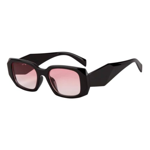 Stilfulde sorte mode solbriller - Lyserøde fade glas | Italy