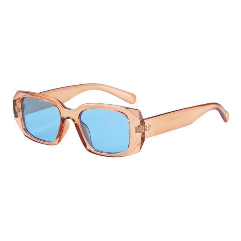 Stilfulde orange transparente mode solbriller - Blå glas | Milanese