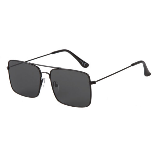 Firkantede Aviator solbriller - Sort metal | Mørke glas