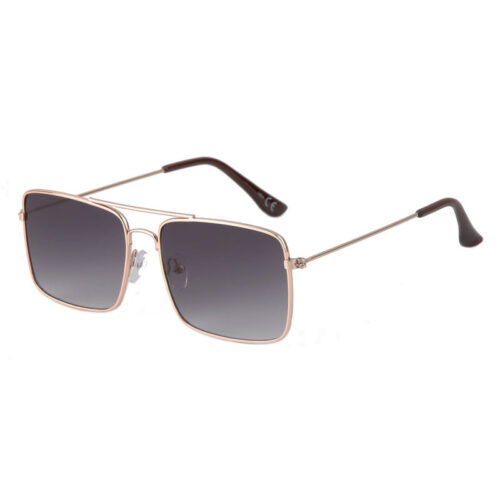 Firkantede Aviator solbriller - Guld metal | Grå fade glas