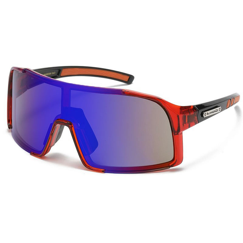 Biohazard Sports solbriller | Rødt stel - Blå-lilla Spejlglas
