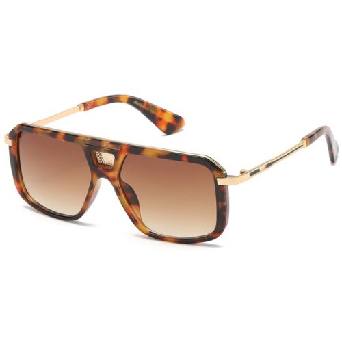 Brun turtle Manhattan Millionaire Solbriller - Giovanni  | Guld - Brune fade glas