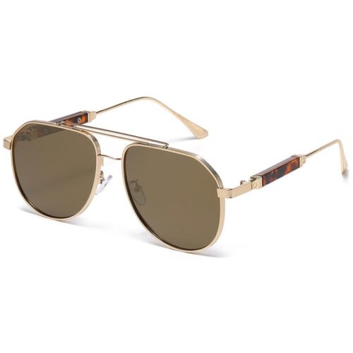 Guld metal Manhattan Aviator Solbriller - Lloyd  | Let guld spejlglas