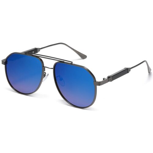Mørk metal Manhattan Aviator Solbriller - Lloyd  | Blå Spejlglas