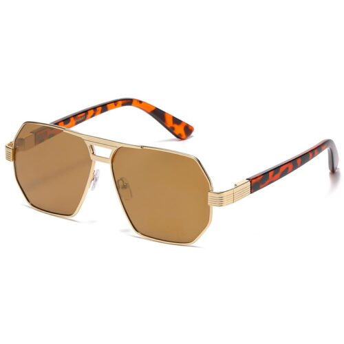 Guld metal og brun turtle Manhattan Aviator-Millionaire Solbriller - Quincy  | Guld spejlglas