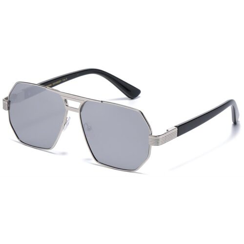 Sølv metal Manhattan Aviator-Millionaire Solbriller - Quincy  | Sølv spejlglas