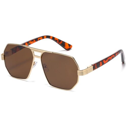 Guld metal og brun turtle Manhattan Aviator-Millionaire Solbriller - Quincy  | Brune glas