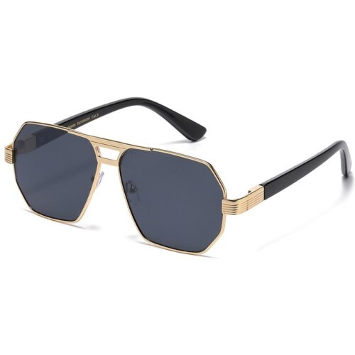 Guld metal og Manhattan Aviator-Millionaire Solbriller - Quincy  | Mørke glas