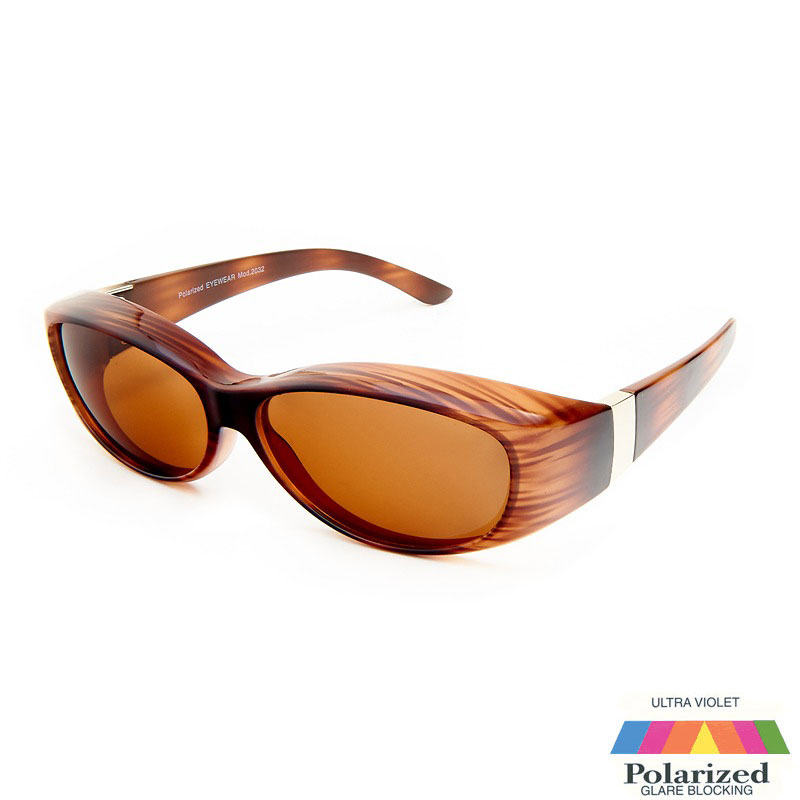 Brune stripede Fit-Over Solbriller - Comasina | Brune glas